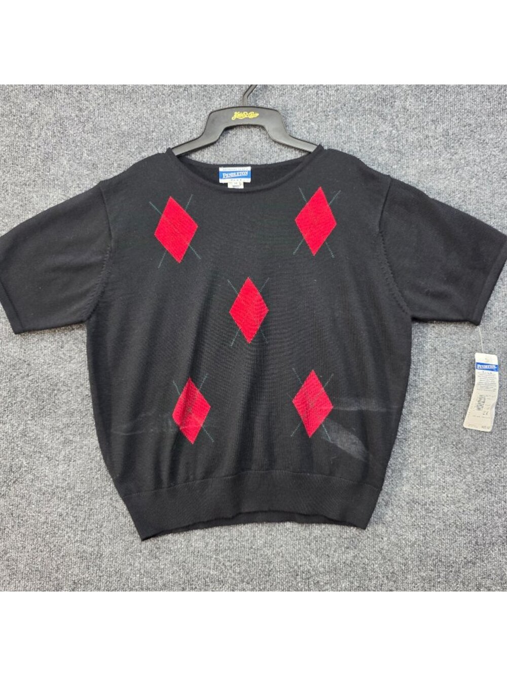 Vintage Pendleton Argyle Wool Sweater 2X Black Academia Retro Preppy Whimsygoth